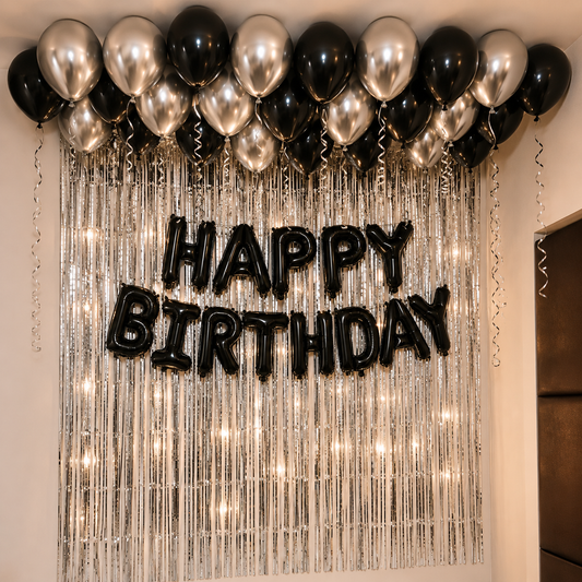 Simple and Elegant Birthday Balloon Decoration at home for Surprise 