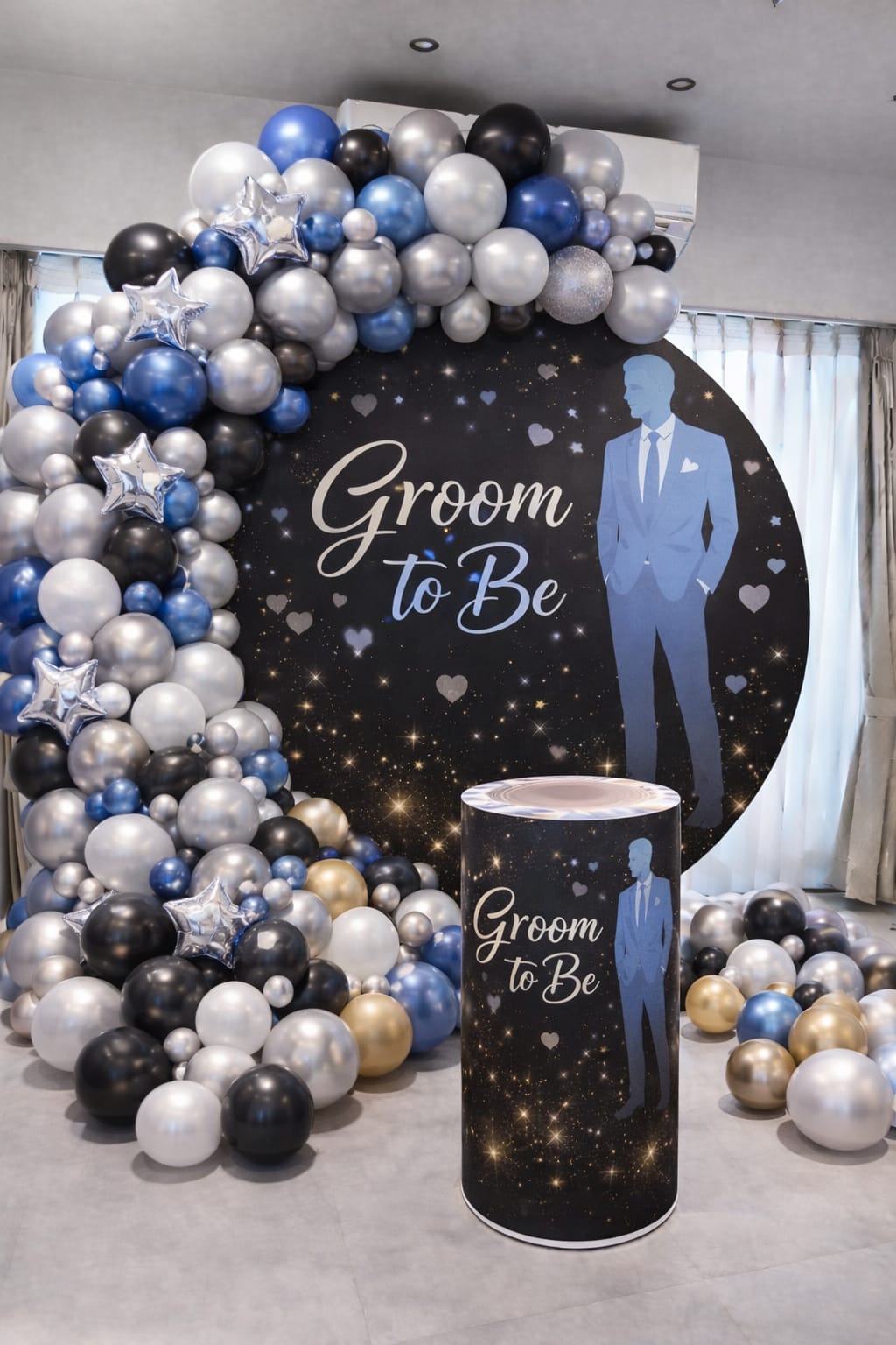 "Stellar Groom-To-Be Bash Setup" Theme Decoration