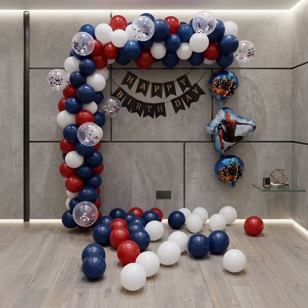 Super Hero Theme Birthday Balloon Decoration for kids