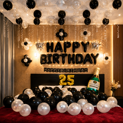Surprise Balloon Decoration for Boyfriend 25th Birthday