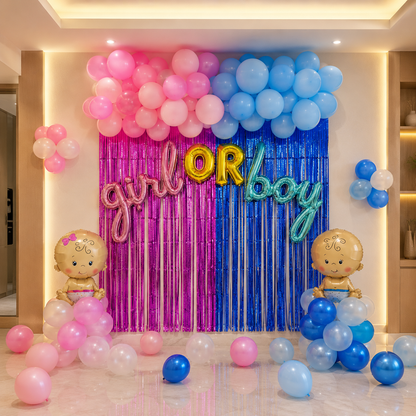 Wall Design Balloon Decoration for a Baby Shower