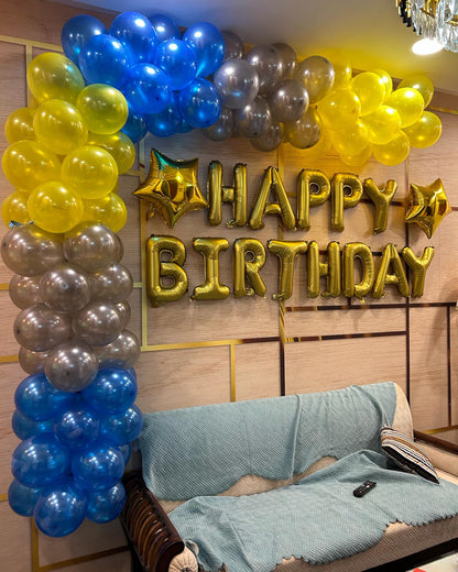 Multicolor premium mettalic arc birthday balloon decoration at home