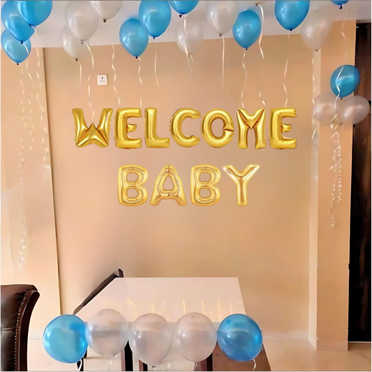 Welcome Home Balloon Decoration for New Born Baby Boy