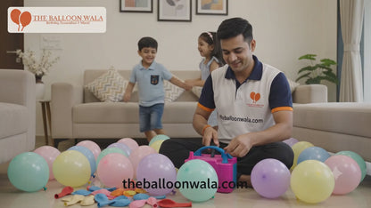 Simple and Colourful kids birthday decoration at home