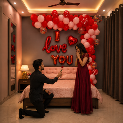 Balloon Decoration in Room for Romantic Surprise for Her