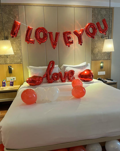 Simple and Romantic Balloons Decoration for room for special moments and surprises specially designed for hotel rooms