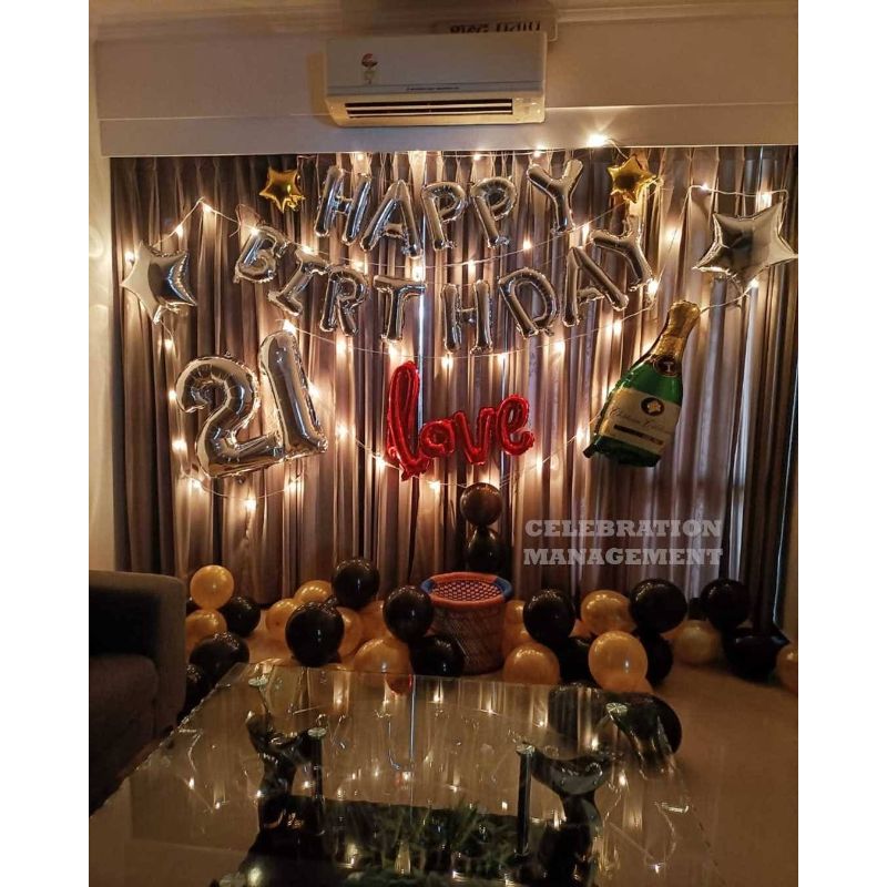 Romantic Balloon Decoration for Birthday Surprise for him