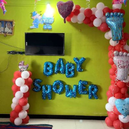 Balloon Decoration arc design at home For Baby Shower