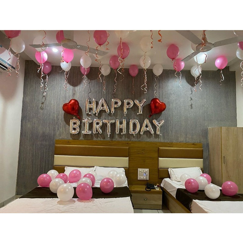 Simple Hotel Room - OYO room Birthday Balloon Decoration