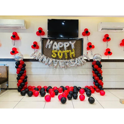 Simple Balloon Decoration at home Anniversary Party