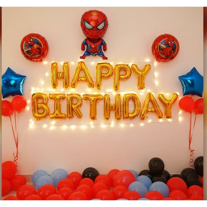 Spiderman theme balloon decoration for kids birthday
