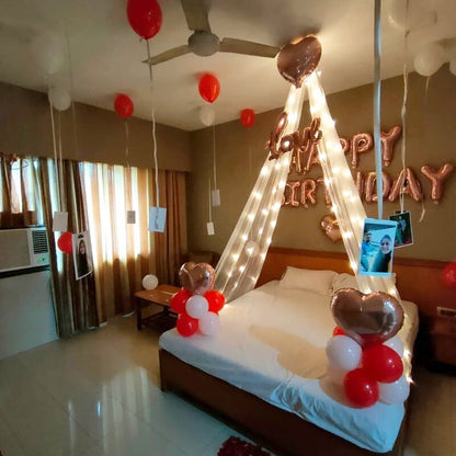 Cabana Style Balloon Decoration for Husband Birthday