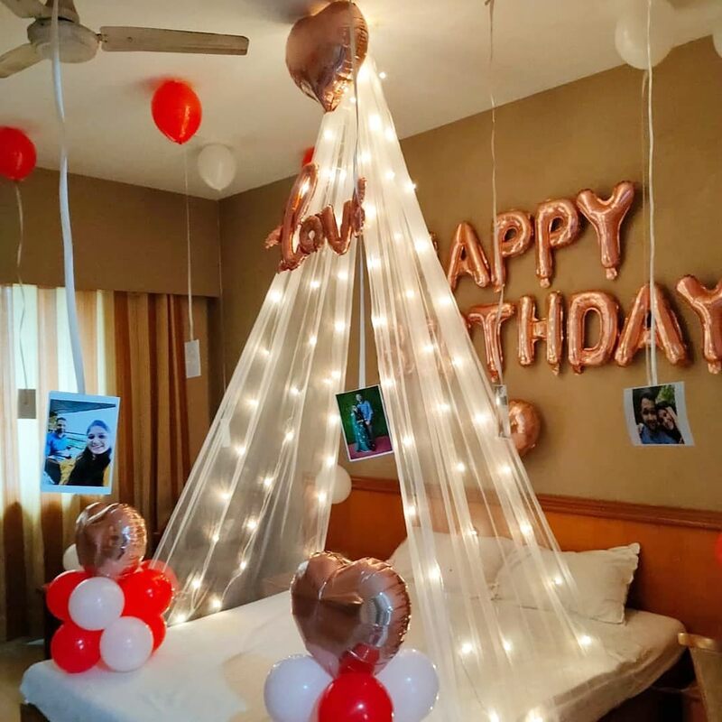 Cabana style Birthday Balloon decoration for Husband