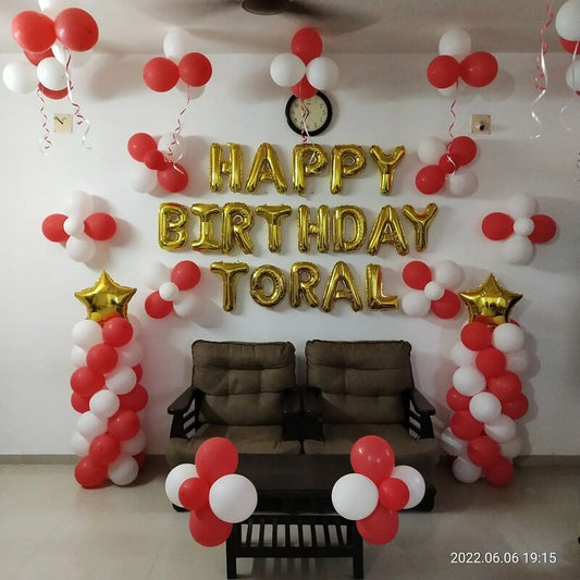 Living Room Balloon Decoration Surprise for Birthday