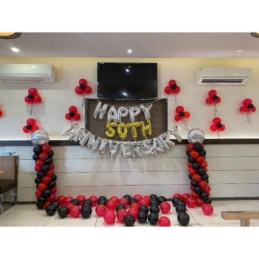 Simple Balloon Decoration at home Anniversary Party
