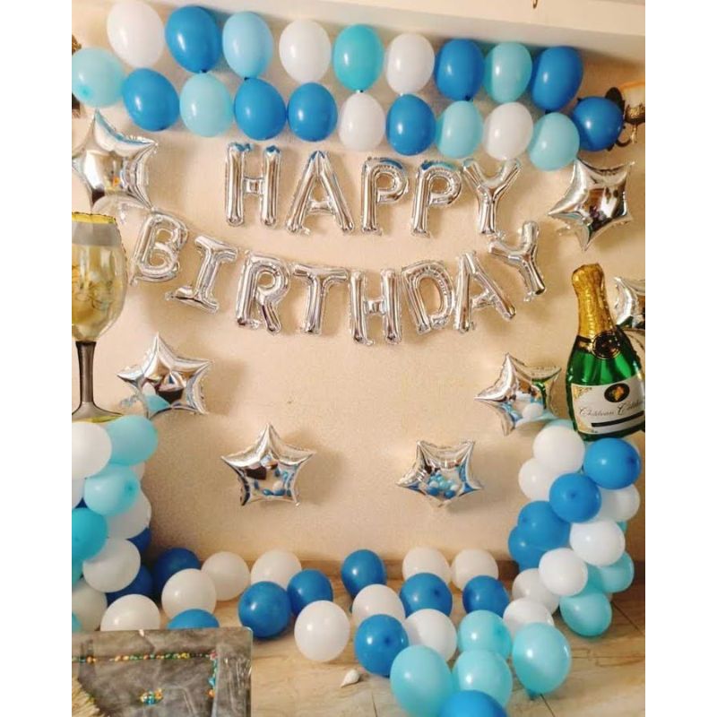 Silver Foil Letter Balloon Decoration for Birthday at Home
