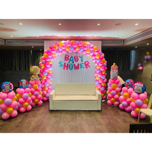 Balloon Decoration at banquet Hall for a Baby Shower