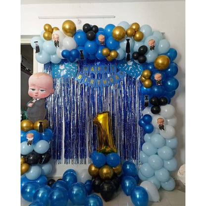Birthday Boss Baby Theme Balloon Decoration at Home