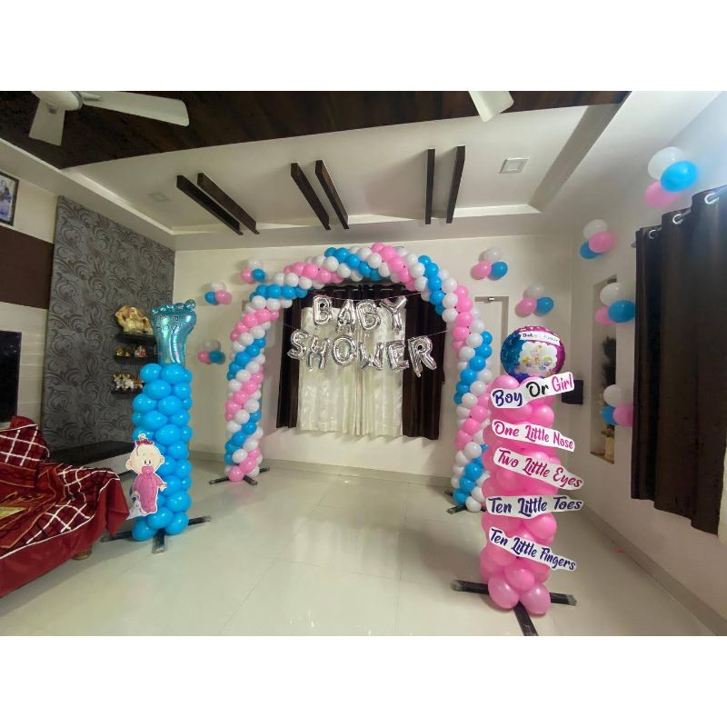Balloon Decoration at home for a Baby Shower