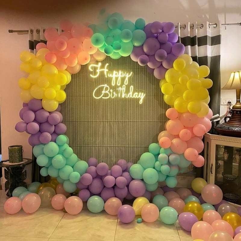 Pastel Ring Kid's Birthday Balloon Decoration