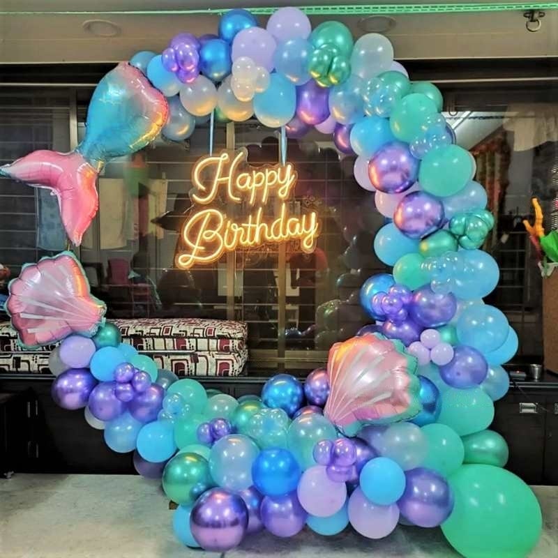 Mermaid Theme Ring Kid's Birthday Balloon Decoration