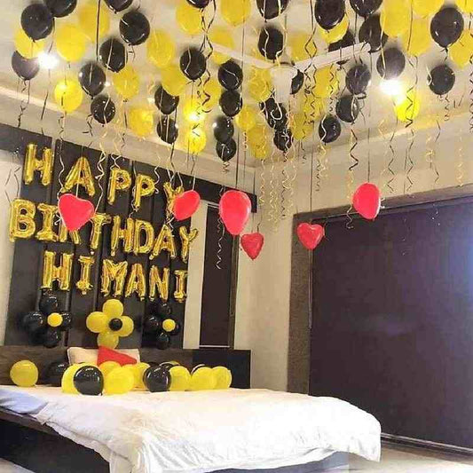 Birthday Decoration in Gold Theme Room Balloon