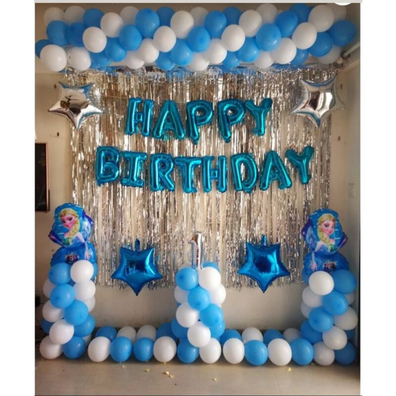 Elsa theme balloon decoration for kids birthday