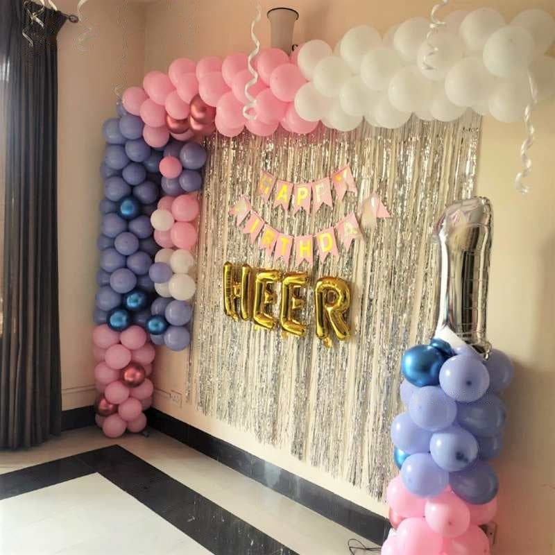 Arc Design Balloon Decoration for Exclusive First Birthday – Theballoonwala