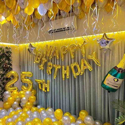 Birthday Balloon Decoration Gold theme