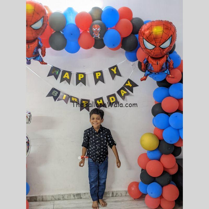 Spiderman theme Balloon Decoration arc design for kids