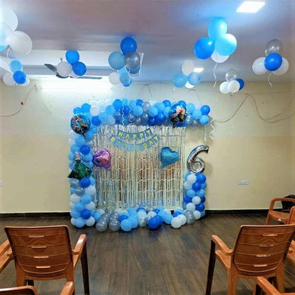 Arc Design Frozen ThemeBalloon Decoration at Home for a Birthday Party