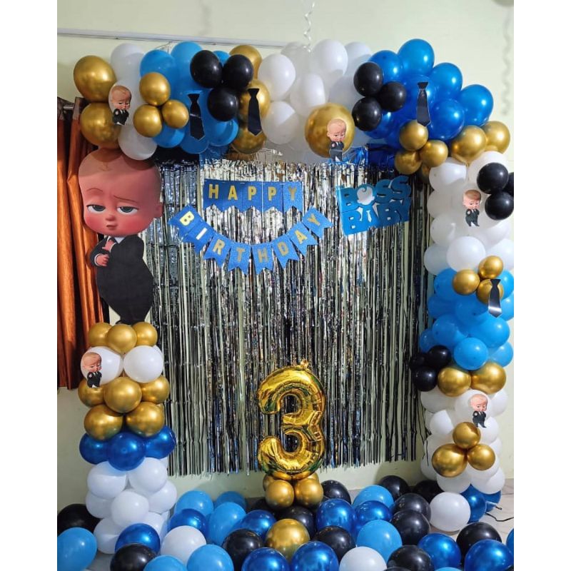 Birthday Boss Baby Theme Balloon Decoration at Home