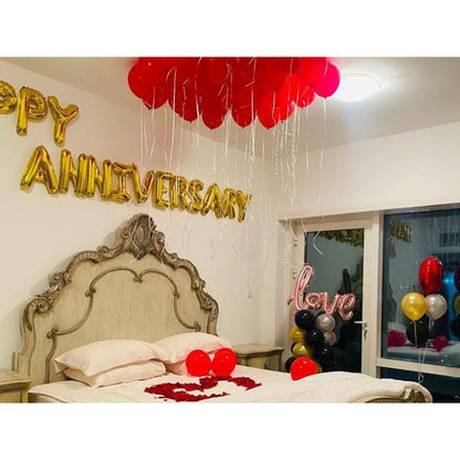 Romantic Anniversary Balloon Decoration in room